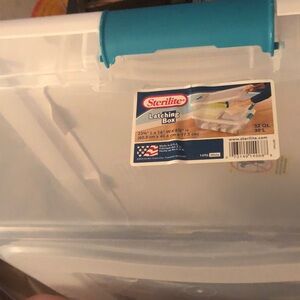 Clear Latching Storage Box with Teal Latch